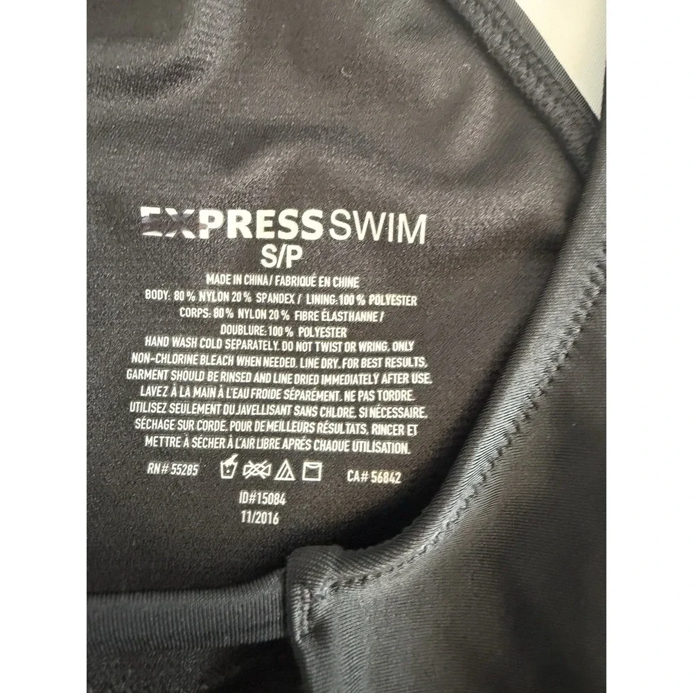 Express Womens One-Piece‎ Swimsuit Cutout Racer Back Black Size Small V-Neck